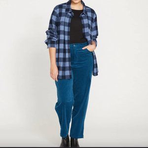 Universal Standard Cassidy High Rise Straight Corduroy Pants in Storm Size S